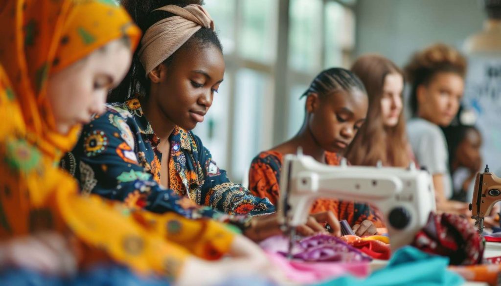 Youth weaving in youth empowerment programs by YEM, creating seasonal jobs.