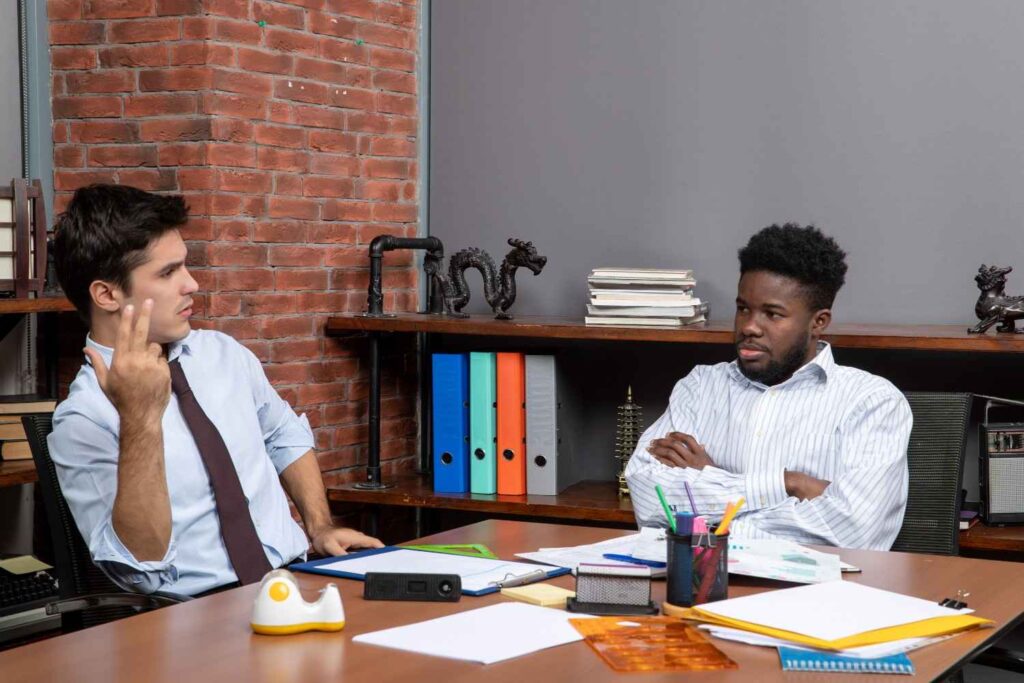 young professionals engaging with each other